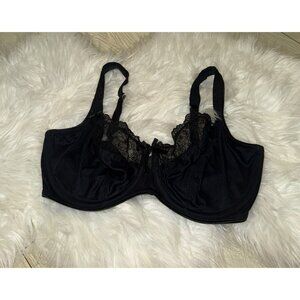 Soma Lace Unlined Bra Underwire Womens 32DD Black